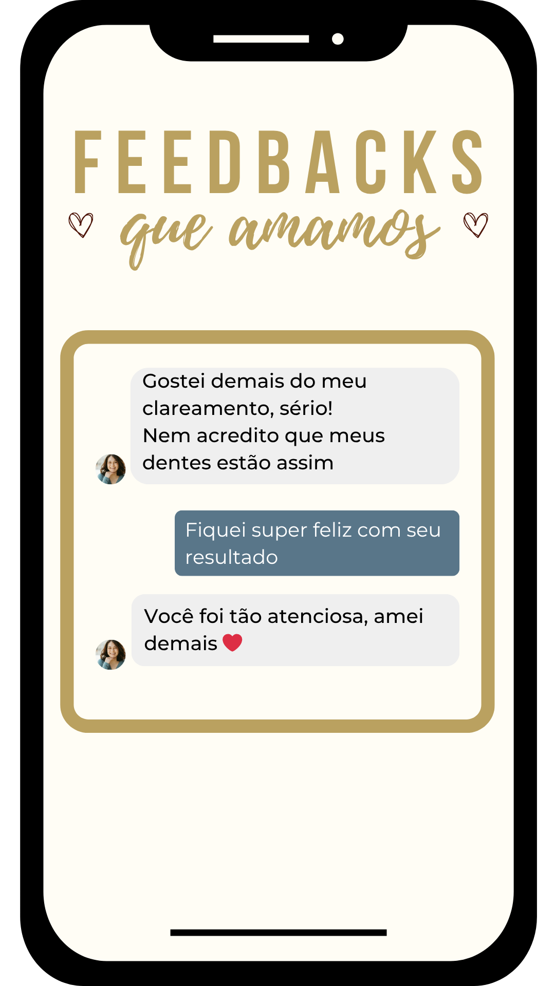 Avaliação positiva de tratamento odontológico estético em Sorocaba