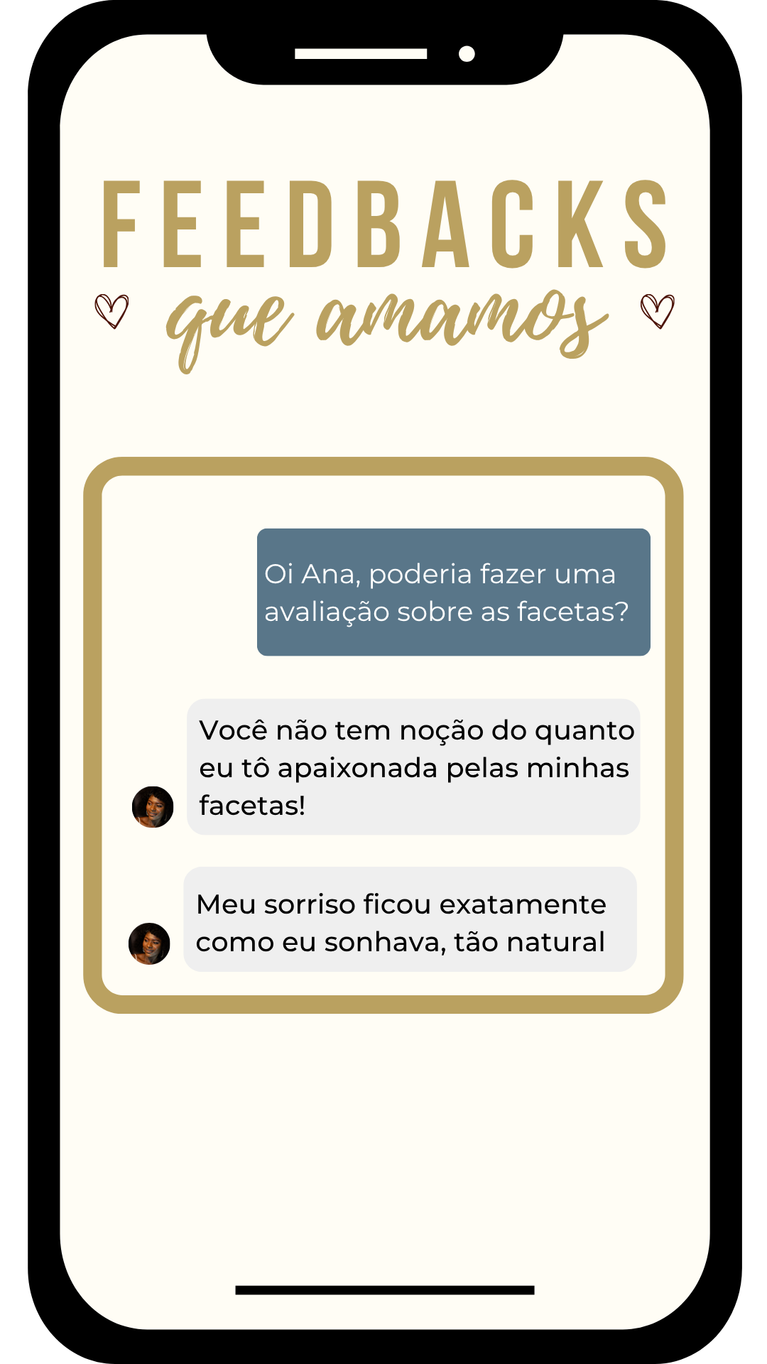 Depoimento de paciente satisfeita com lentes de resina em Sorocaba